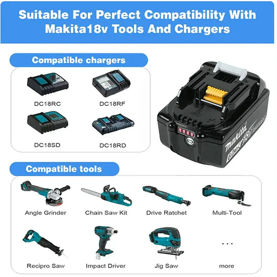 Akumulator Makita 18V 6.0Ah typu C Akumulator litowy 18V Wiertarka Akumulatory zamienne BL1860 BL1830 BL1850 BL1860B