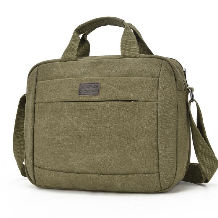 ! Casual Canvas Male Crossbody Shoulder Bag Women Messenger Bags Travel Handbag Student computer bag: Army Green