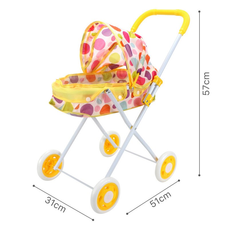 Kinderwagen Baby Carriage Hardcore Trolley Speelgoed voor Simulatie Pop Accessoire Meisjes Speelhuis Speelgoed: Big wheel