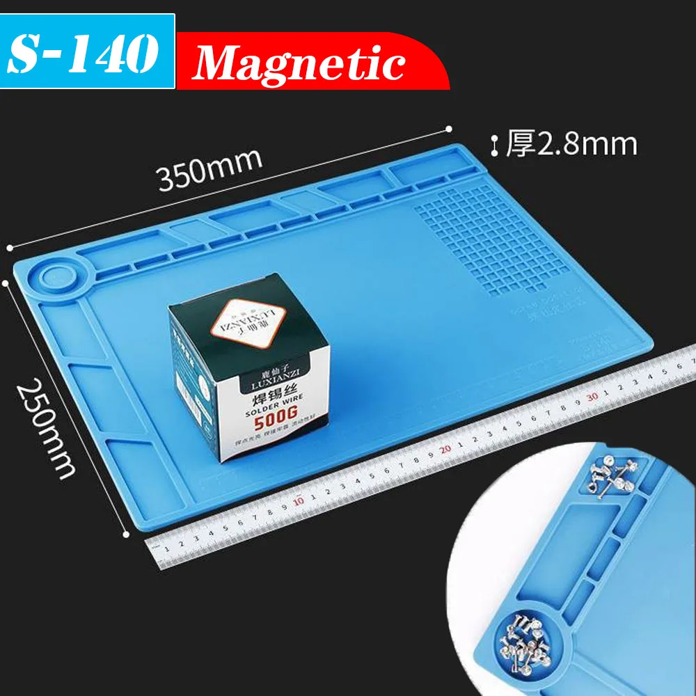 500℃ Heat-Resistant Soldering Station Silicon Mat Work Pad Desk Platform Welding Station for Electronic BGA Soldering Station: Red