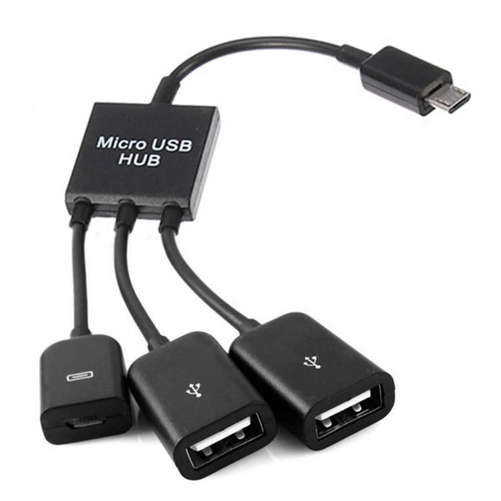2 usb  to 1 micro b otg kabel adapter sort til samsung galaxy  s7/s6/j7/j5 xiaomi redmi 7/7a/ note 6 pro /s2/5 plus