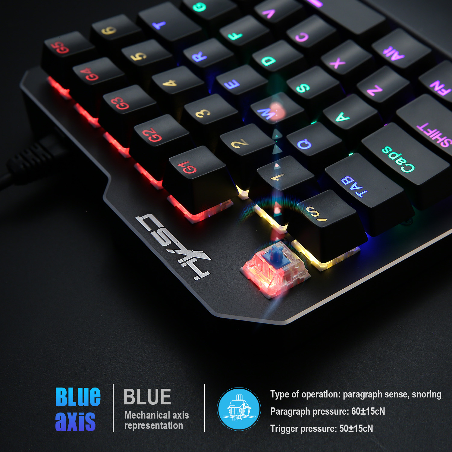 One-Handed Gaming mechani Keyboard RGB Backlit Portable Mini Keypad Ergonomic Game Controller for PC PS4 Xbox Gamer For Mobile