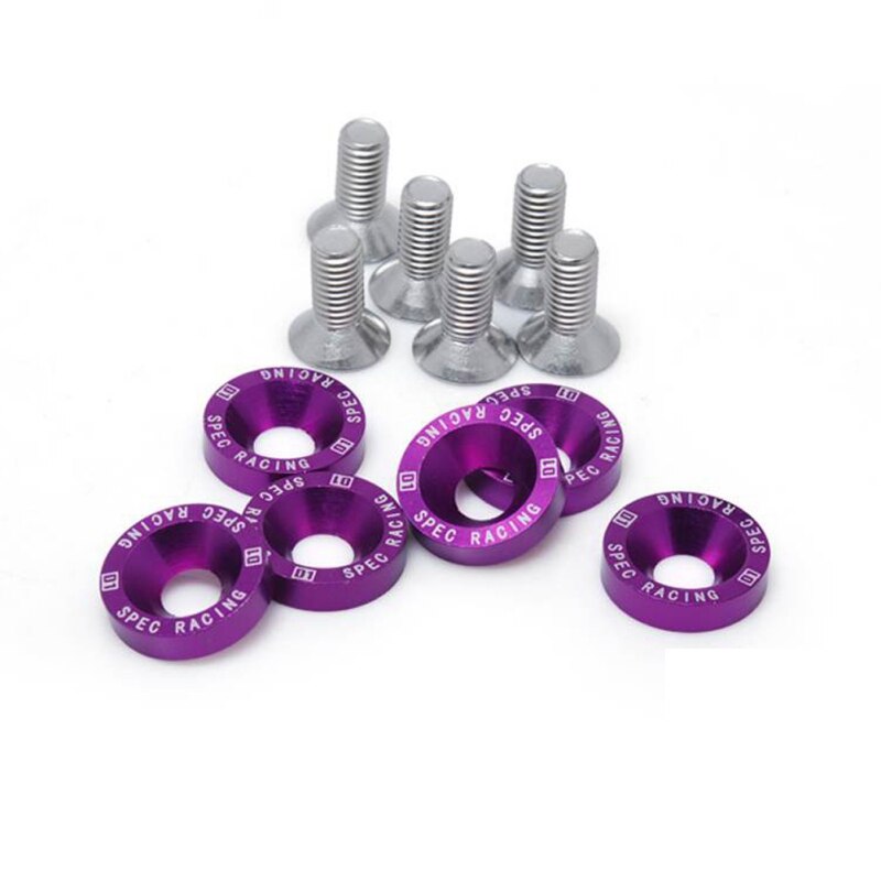 6PCS M8 Car Modified Hex Fasteners Fender Washer Bumper Engine Concave Screws,Concave Conical Decorative Groove Washer: C-M8