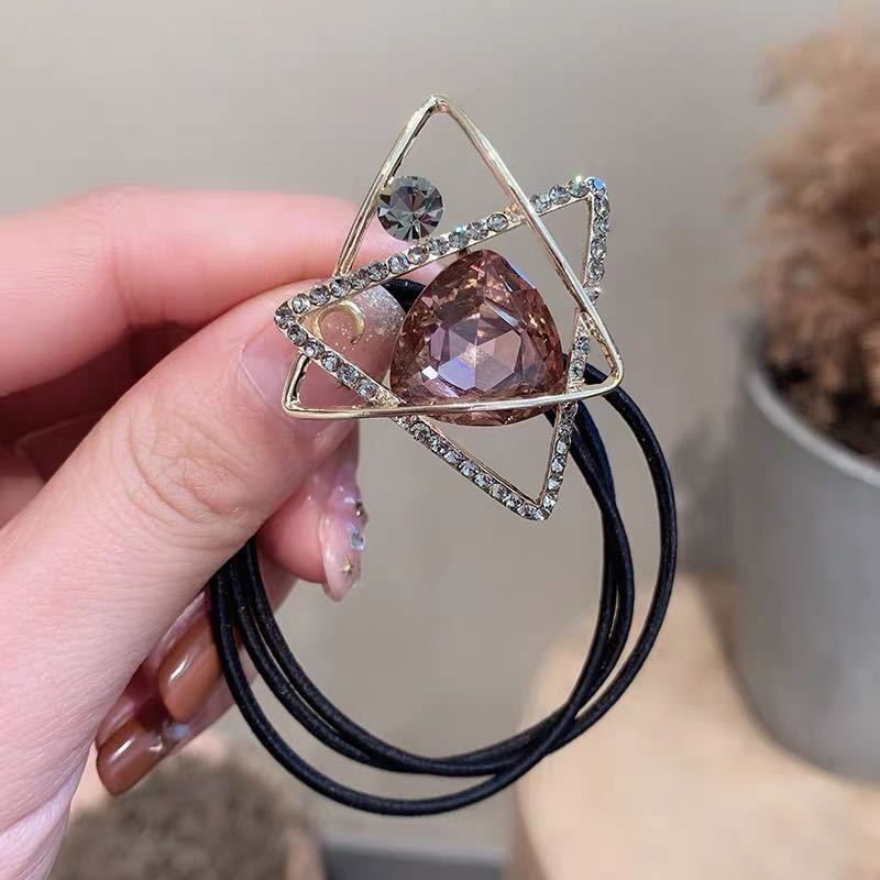 Cinta de goma para el pelo con cristales geométricos para mujer, turbante con forma de Planeta, accesorios para el cabello,