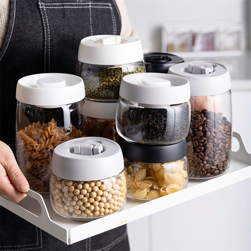 Vacuum Sealed Jar for Tea Candy Grains Food Container Spice Containers for Condiments Storage Jar Kitchen Accessories