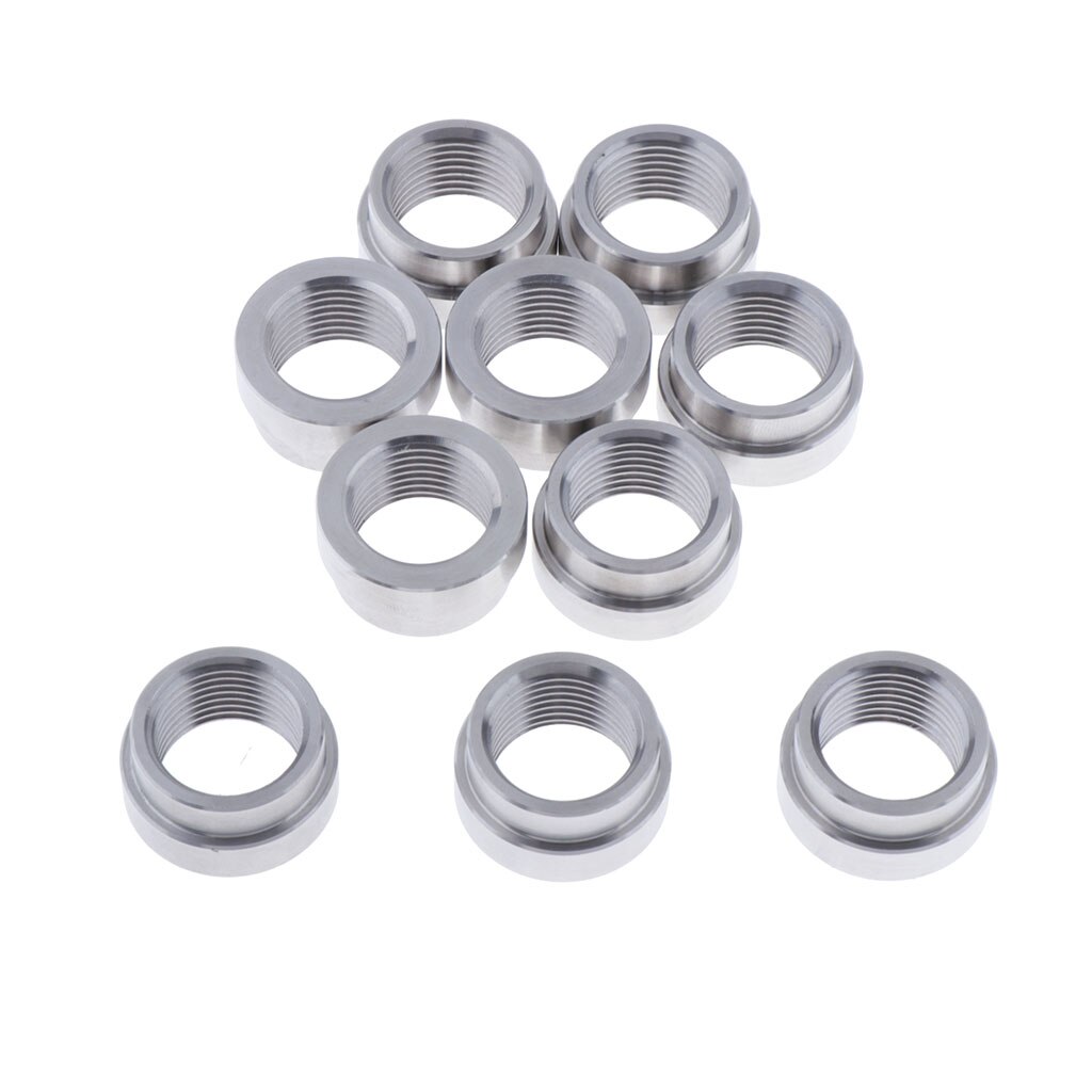 10 Pcs M18x1.5 O2 Oxygen Sensor Stainless Steel Iron Weld On Bung Plug Stepped Nut Cap Kit For Lambda Sensor Oxygen Sensor