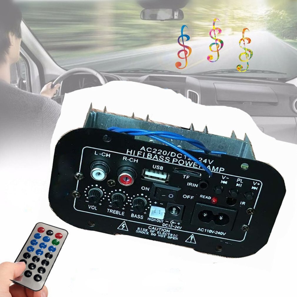 Multi-Functional Car Bluetooth Amplifier HiFi Bass Power AMP Stereo Digital Amplifier USB TF Remote For Car Home Accessories