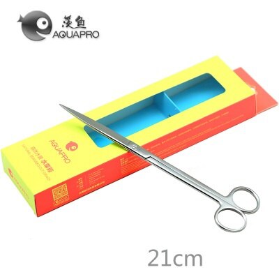 ADA AQUAPRO Plant Cleaning Tools Stainless Steel Scissor Tweezer Scoop Scraping algae knife Aquarium Water Fish tank: Straight scissor 21