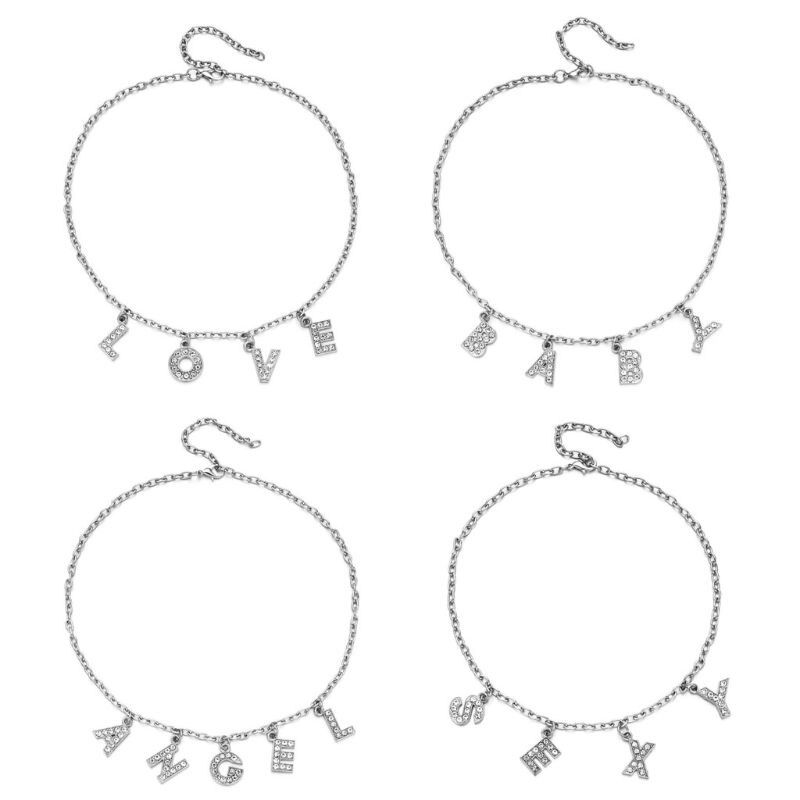 26 st az strass bokstav berlock alfabet kristaller bokstav pärlor hängen diy halsband armband hantverk smyckestillverkning