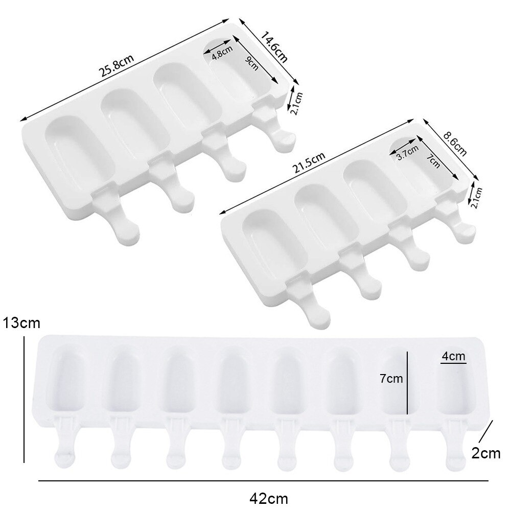 Silicone Ice Cream Mold DIY Homemade Wooden Stick Freezer Juice Forms For Ice Cream Tray Popsicle Barrel Maker Ice Cream Tools