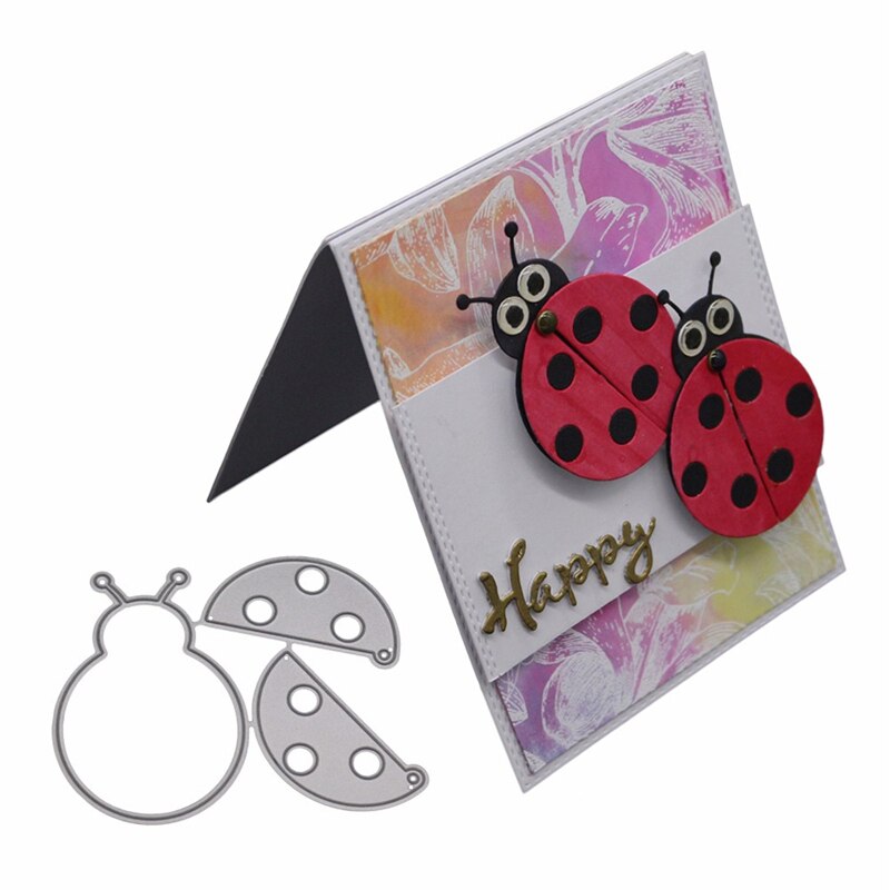 Biedronka metal wykrojniki szablony DIY Scrapbooking znaczki zwierząt foremki robić wycinania album papierowy kartki z życzeniami urodzinowymi wytłaczanie rękodzieło: biedronka