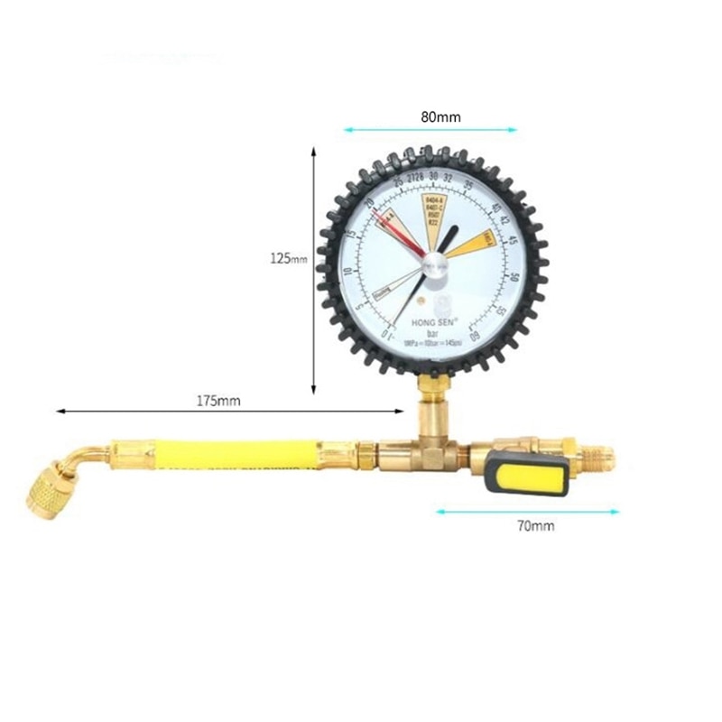 Klimaanlage Kälte Prüfung Stickstoff Manometer Einfache Kältemittel Tabelle für R134A, R22, R410A