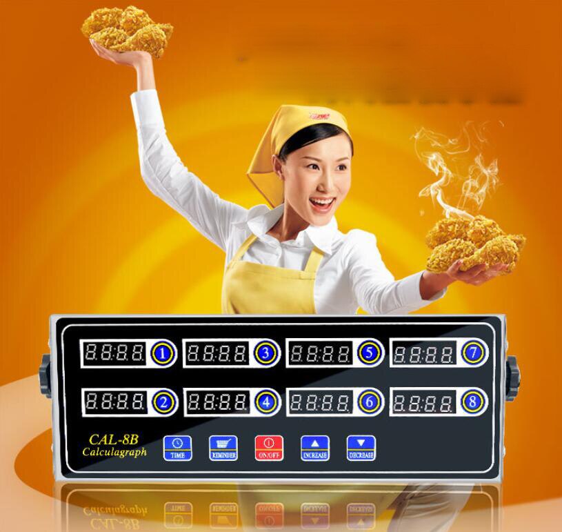 Commercial Kitchen timer 8 channel fried chicken burger shop baking timing reminder countdown twelfth Digital button alarm