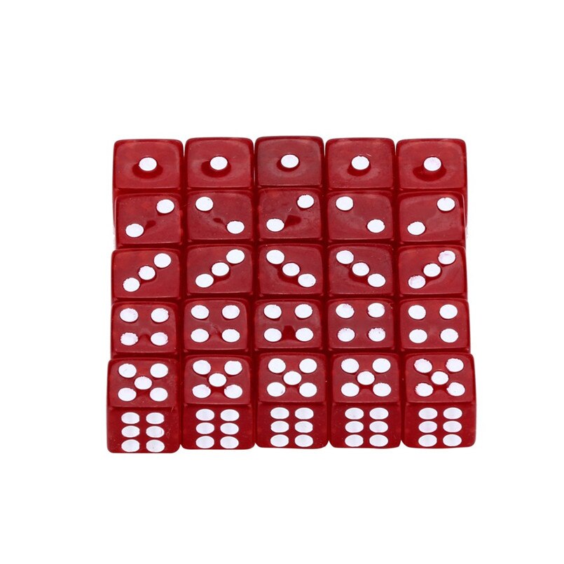 25 stuks dados poliedricos dobbelstenen set dnd met 6 facetten party entertainment game veelvlak D30 multi-facet acryl dobbelstenen 30A20: red dice set