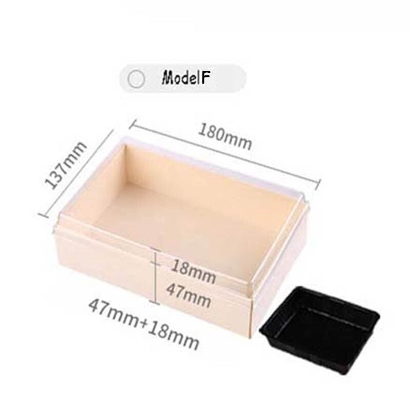 Disposable Wood Lunch Box Japanese Sushi Case Salad Wrapping Food Container Sashimi Tempura Foldable Wood Boxes Packing Tools: Model F