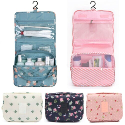 Portable Durable Travel Makeup Cosmetic Toiletry Wash Case Organizer Bags Storage Hanging Pouch
