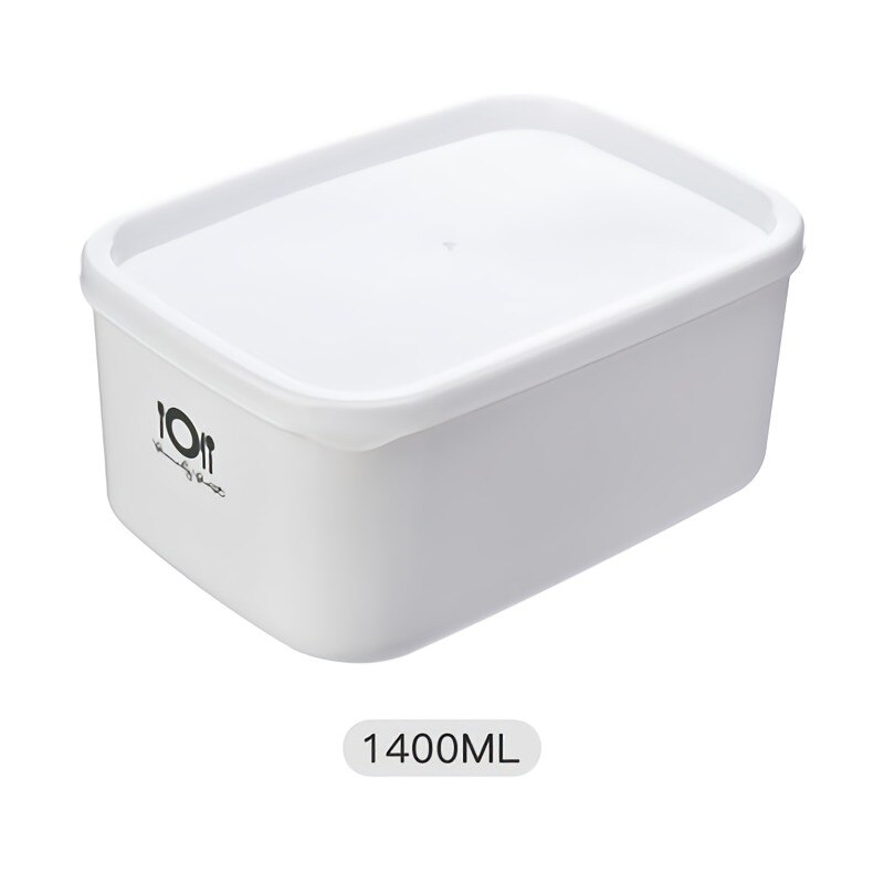 Plastic Sealed Fresh Box Refrigerator Food Fresh Bowl Microwave Heating Lunch Box Portable Bento Boxes Food Organizer Container: 1400ML