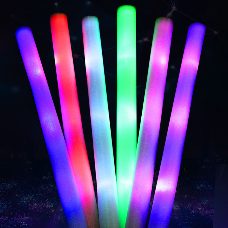 12/15/30/60Pcs Bulk Kleurrijke Led Glow Sticks Rgb Led Gloed Schuim Stok Stok Glow sticks Cheer Buis Donker Licht Voor Party