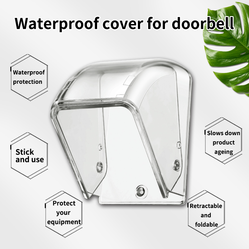 CACAZI Outdoor-Türklingelknopf, wasserdichte Abdeckung, kabelloser Ring-Gong-Knopf, PC, transparenter Regenschutz für Zuhause, Gehäuse, Schutzknopf