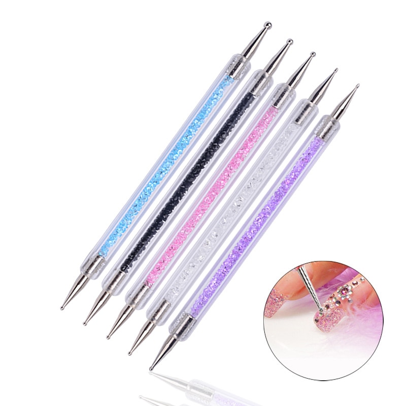 5pcs/set Manicure Set crystal stick picker pen Nails art tip tool Painting Nail Art Tool Set