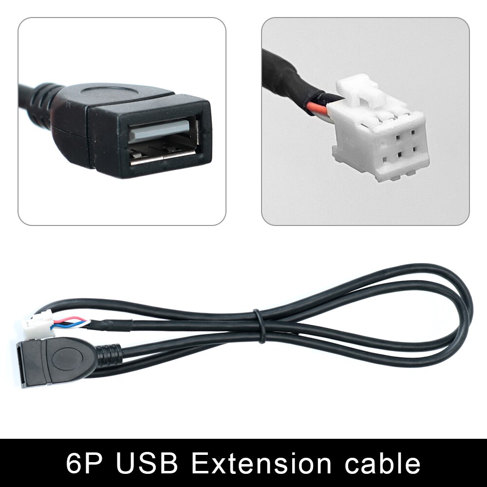 Universal Power Connector 2 Din Car Android Radio Cable: 6p USB cable