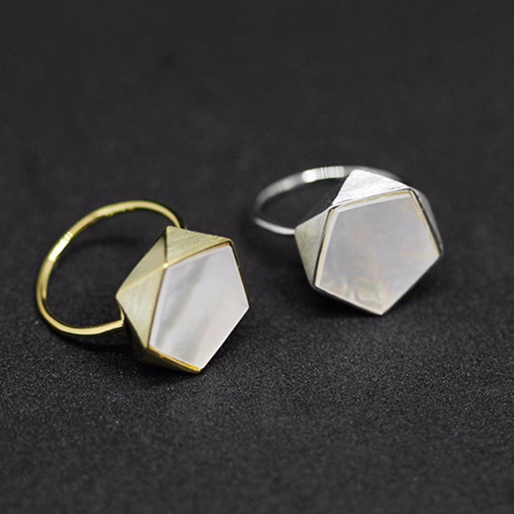 Lotus Fun Real 925 Sterling Silver North European Style Geometric Angles Fine Jewelry Rings for Women