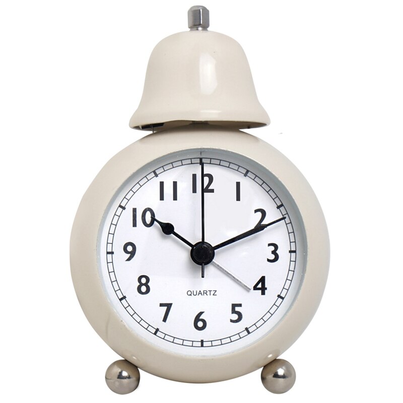 Alarm Clock,Bedside Analog Alarm Clock For Bedroom Battery Operated Round Clock For Room Decoration: WHITE