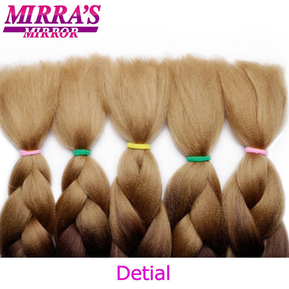Mirra's Mirror 5pack Ombre Braiding Hair Synthetic Crochet Hair 24" 100g/Pack Jumbo Braids Hair Extension Green Brown