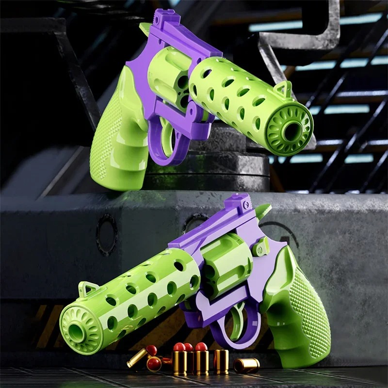 Pistola da deserto con decompressione automatica Espulsione continua a guscio Pistola giocattolo con revólver sospeso vuoto