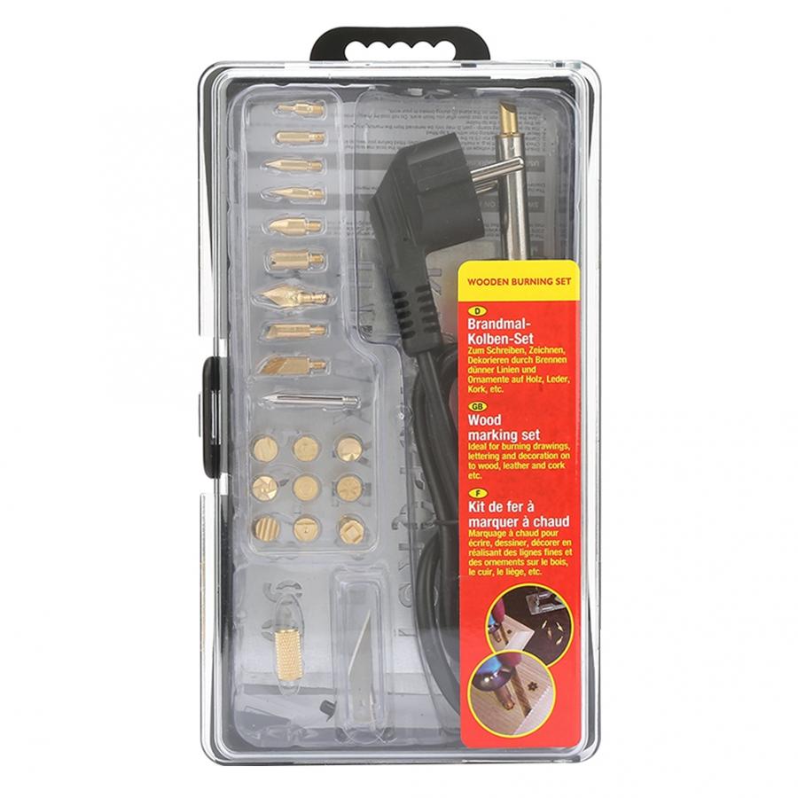 Leather Tools Pyrography Tool Kit Leather Wood Burning Tips Soldering Iron Alphabet Number Set EU Plug 230V Leather Craft Tools