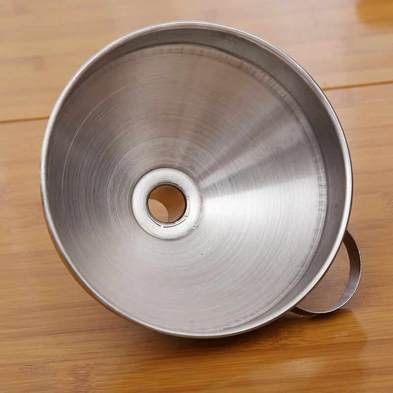 12cm Stainless Steel Cone Funnel Pour Oil Liquid Funnel Hopper Kitchen Home Tool LBShipping