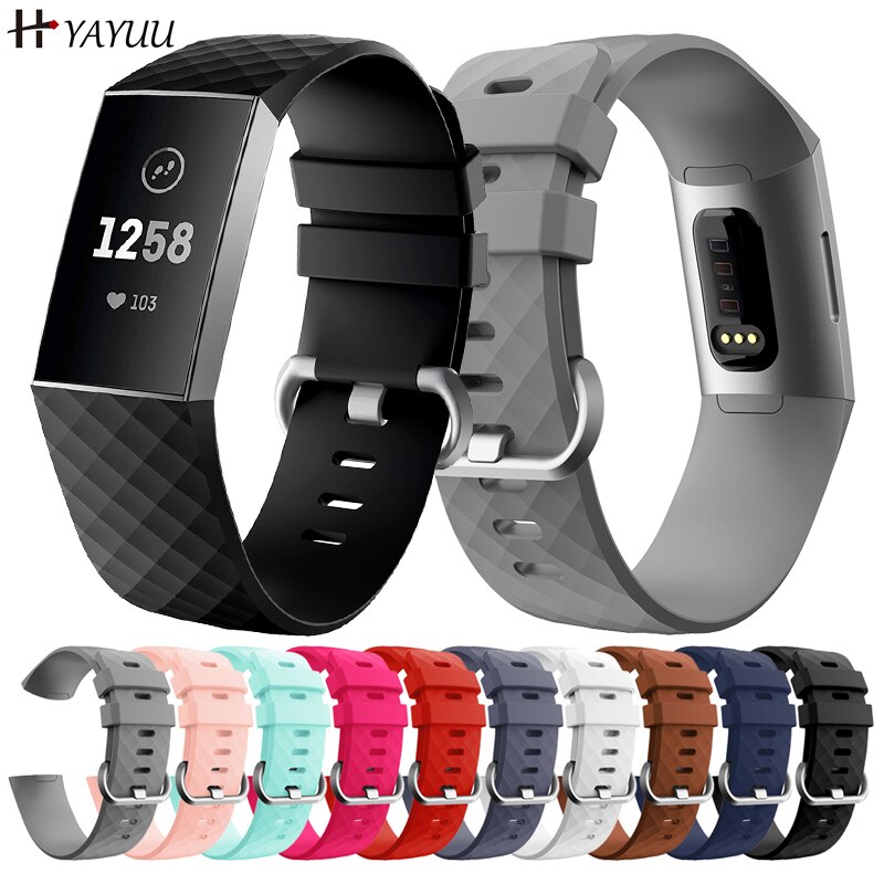 YAYUU Bands for Fitbit Charge 3/ Fitbit Charge 4/ Charge 3 SE Soft Waterproof Replacement Wristbands for Women Men
