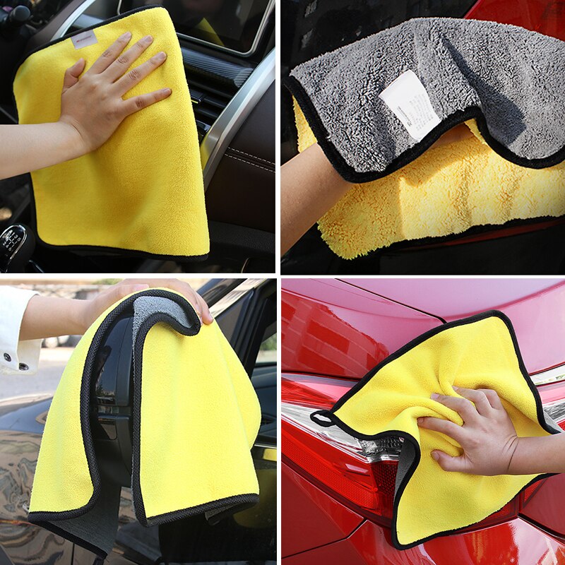 Microfiber Schoonmaakdoekje Micro Fiber Auto Wassen Handdoeken Dubbellaags Extra Zachte Sneldrogende Wasstraat Rags Voor Auto Wassen accessoires