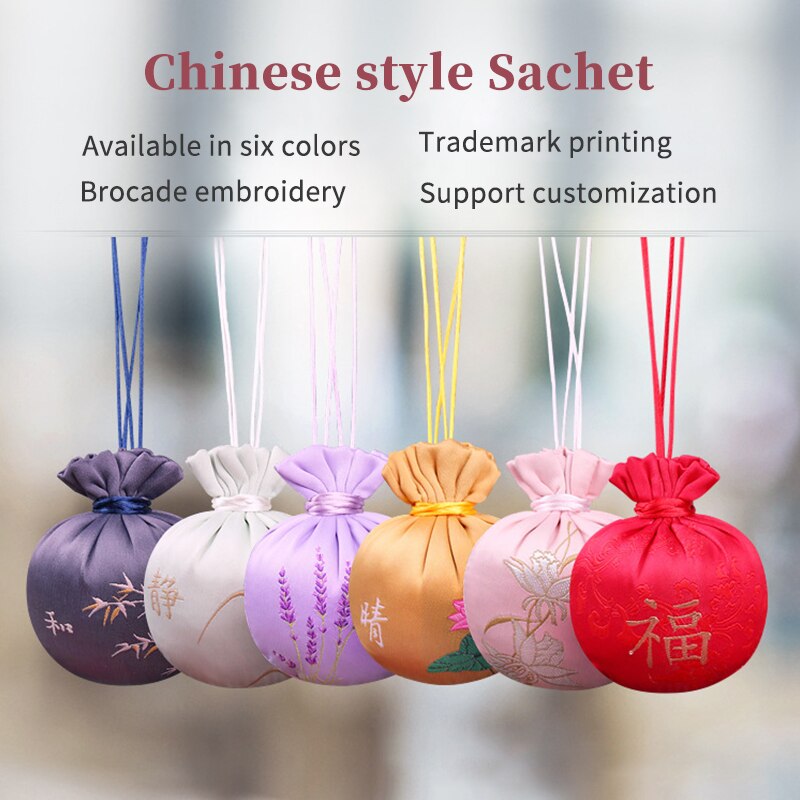 Sac en brocart traditionnel chinois, sac vide, prière pour la paix, sac à emporter, pendentif, sac brodé pour voiture
