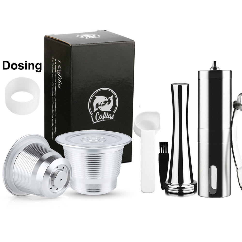 Icafilas Voor Nespresso Capsule Herbruikbare Espresso Staal Koffie Pod Filters Voor Mini C30 D30 &amp; Pixie Koffiezetapparaat: 2capsule-1tdg