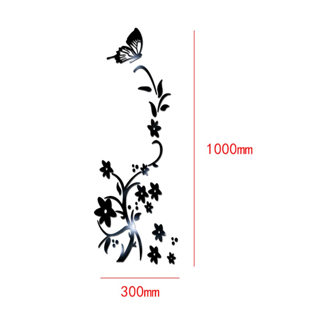 Twórcze lustro naklejki ścienne 3d kwiaty robić składania motyl akrylowa naklejka na ścianę nowoczesne dekoracyjne naklejki lustro odblaskowe tapety
