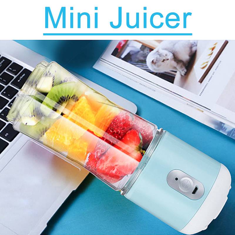 400ML 6 Blades Multifunctional Portable USB Rechargeable Blenders Electric Maker Bottle Cup Fruit Juicer Smoothie Mixing Machine