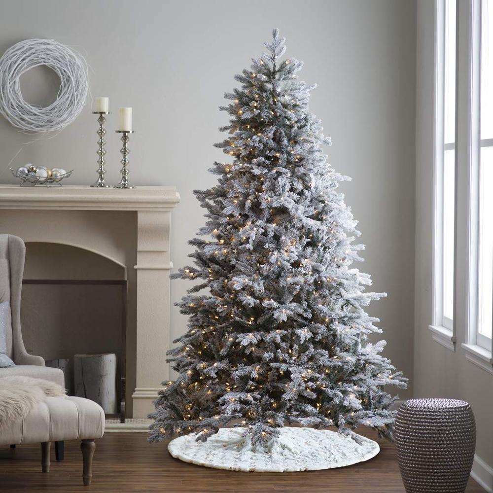 Christmas Tree Skirt Large White Luxury Faux Fur Tree Skirt Christmas Decorations Thick Plush Tree Xmas Ornaments