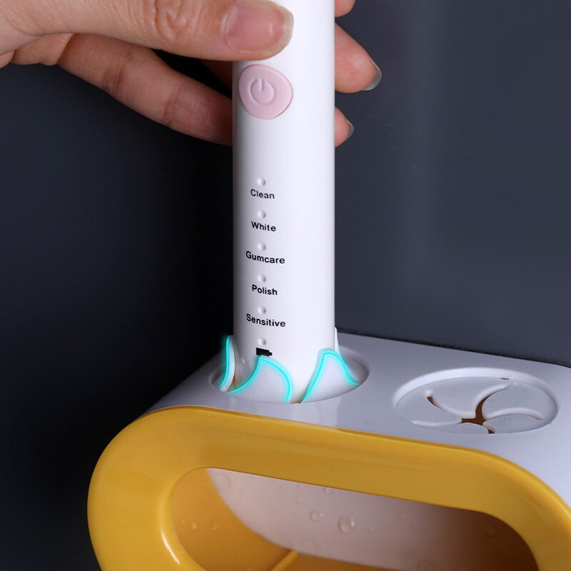 Double Hole Toothbrush Rack Wall Mounted Electric Toothbrush Holder Stand Bathroom Toothpaste Toothbrush Organizer Storage Rack
