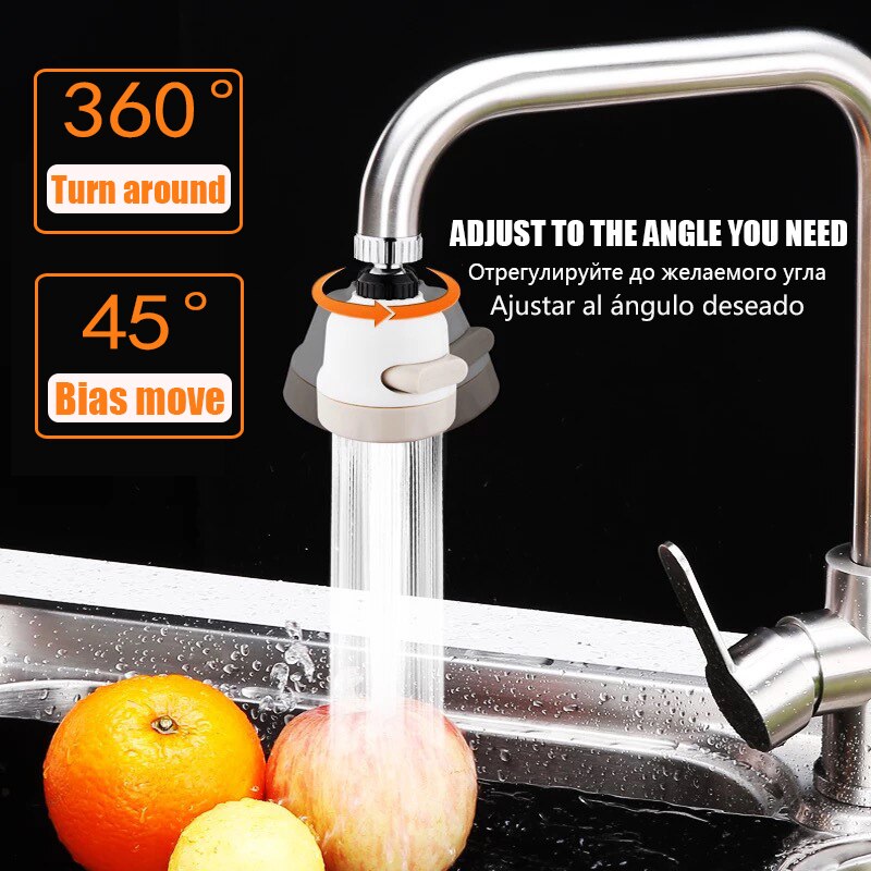2Pcs 3 Modes Adjustable Kitchen Tap Head 360 Rotatable Water Spray Sink Faucet Flexible Watersaving High Pressure Filter Sprayer