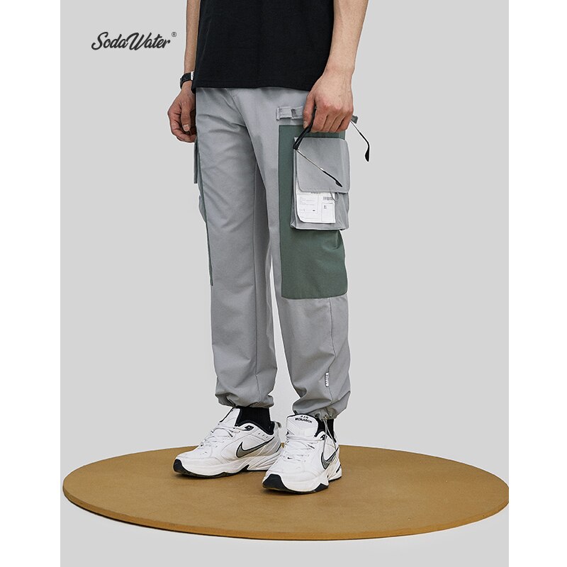 SODA WATER Hip Hop Cargo pantalon Streetwear hommes survêtement Harem pantalon Multi poche pantalon décontracté pour hommes jogging homme pantalon survetement homme complet de 81162 W