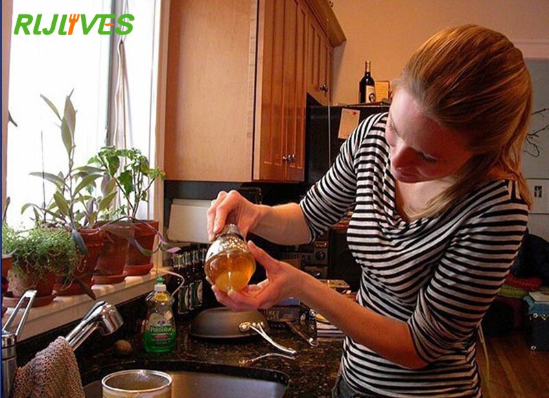 Rljlives honningdispenser krukke beholder kop saft sirup kedel køkken bi dryp standholder bærbar opbevaringspotte