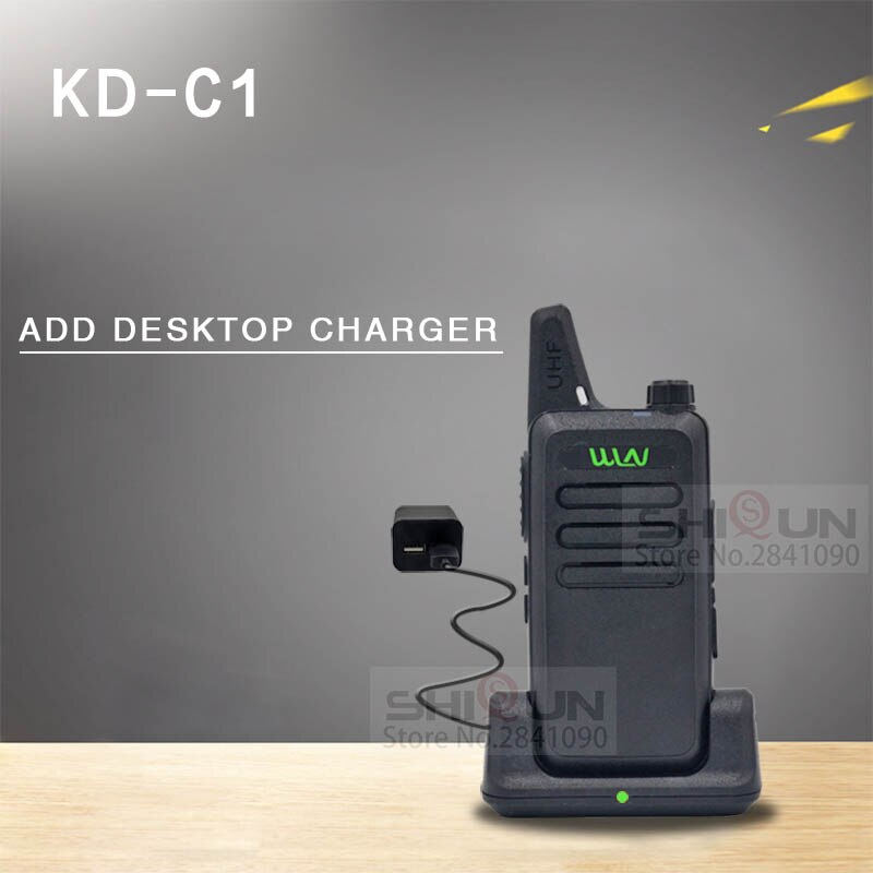 1 Pc Wln KD-C1 Mini Walkie Talkie Uhf Twee Manier Radio RT22 Talki Walki Wln Radio 5W Mini Draagbare 2 Way Radio Uhf 400-470Mh Usb