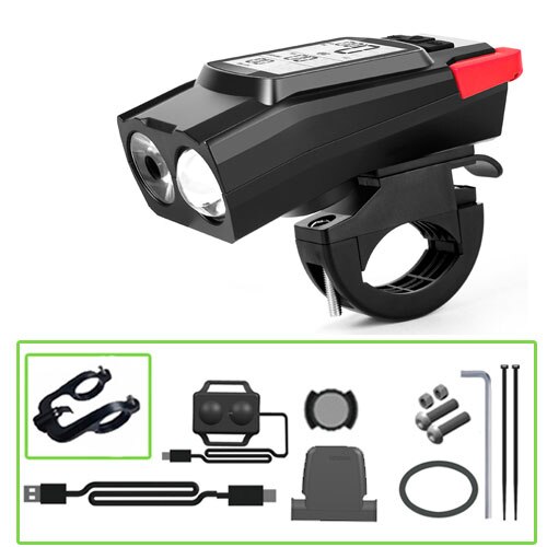 Bike Speed Meter Digital Bike Computer Multifunction Waterproof Sports Sensors Bicycle Speedometer Bike Light Horn 3 in 1: Red C2