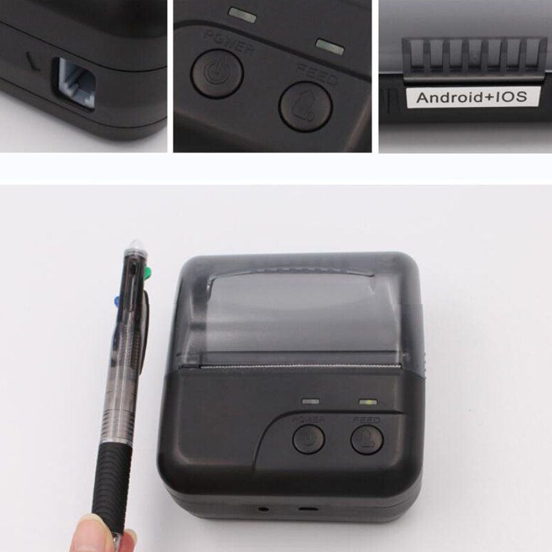 80HB4 Portable Bluetooth Receipt Printer Handheld Receipt Printer Takeaway Wireless Bluetooth Printer