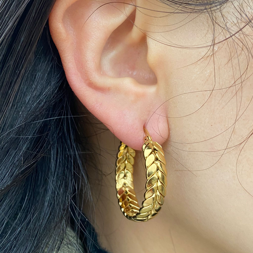 Pendientes de aro geométricos de acero inoxidable para mujer, aretes circulares de Metal, joyería de