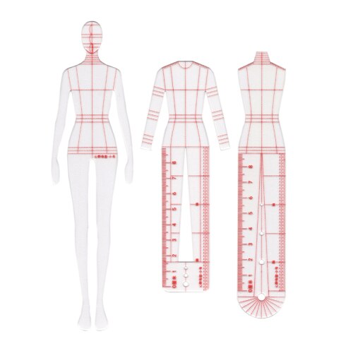 Ruler Line Drawing Human Dynamic Template for Cloth Rendering: SMALL