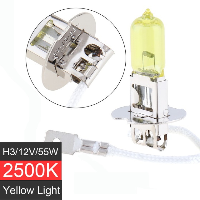 Halogeen Lampen 12V H1 H3 H4 100/55W 2500K Geel Licht Super Heldere Auto Koplamp mist Lamp Auto Lichtbron Parkeerplaats: H3 55W 2500K Yellow