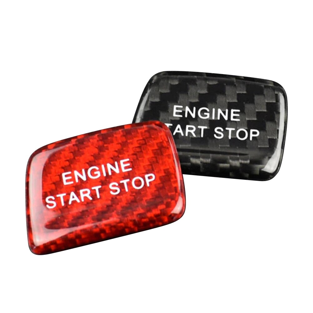 Voor Chevrolet Camaro Auto Koolstofvezel Motor Start Stop Knop Cover Keyless Decoratie Stickers Rood/Zwart