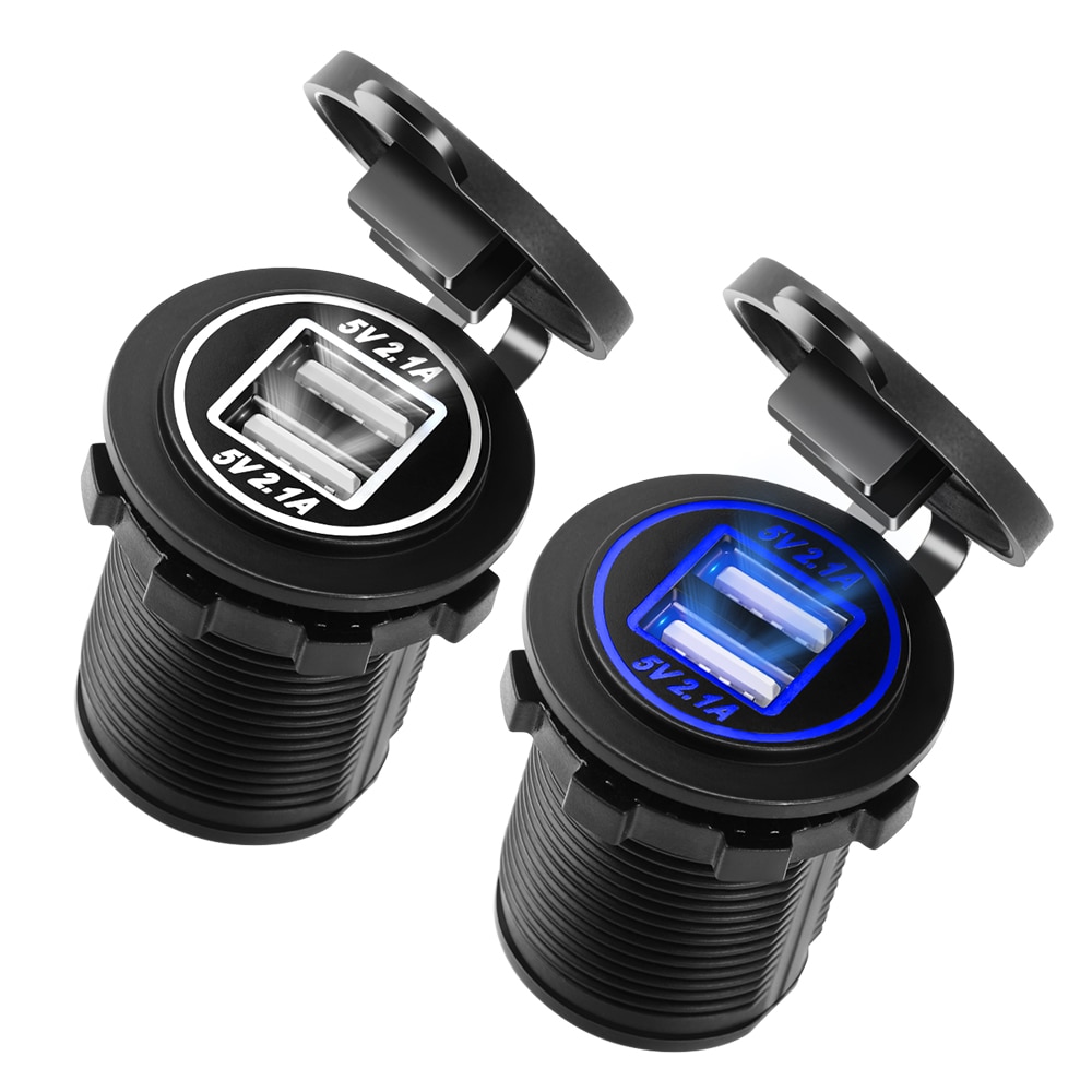 12V-24V LED Car Dual USB Charger Cover for volkswagen vw t5 polo golf 7 6 5 4 golf mk4 passat b6 b5 b7 touran jetta mk6